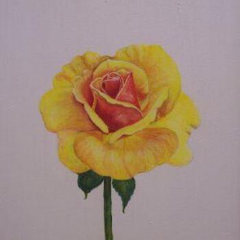 Painting titled "Rose Brandy" by Eliane Lebrun, Original Artwork
