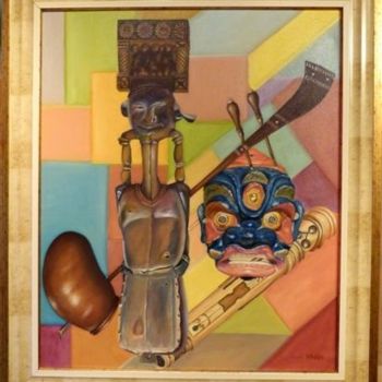 Painting titled "Musique du monde" by Elian Hanba, Original Artwork