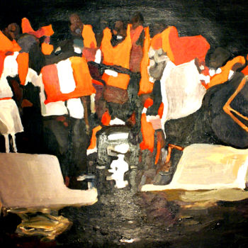 Malerei mit dem Titel "Scafo" von Fausto Campani, Original-Kunstwerk, Acryl Auf Holzplatte montiert
