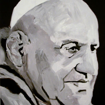 Painting titled "Papa Giovanni XXIII°" by Fausto Campani, Original Artwork, Acrylic