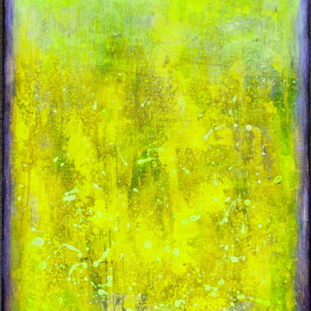 Painting titled "Golden Gleam" by Elide Pizzini, Original Artwork, Acrylic Mounted on Wood Stretcher frame