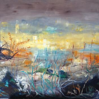 Painting titled "symphonie-des-reves…" by Eliette Gaurin, Original Artwork, Oil Mounted on Wood Stretcher frame