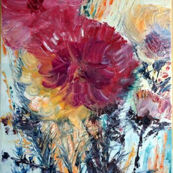 Peinture intitulée "melodie-de-fleurs-I…" par Eliette Gaurin, Œuvre d'art originale, Huile