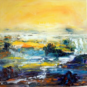 Painting titled "Souffle intemporel" by Eliette Gaurin, Original Artwork, Oil Mounted on Wood Stretcher frame