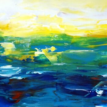 Painting titled "Estivale bleue 4" by Eliette Gaurin, Original Artwork, Acrylic