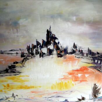 Peinture intitulée "sur-la-colline" par Eliette Gaurin, Œuvre d'art originale, Huile Monté sur Châssis en bois