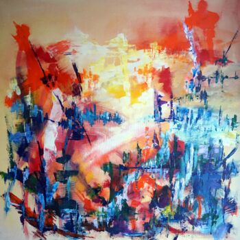 Картина под названием "spontaneite-I" - Eliette Gaurin, Подлинное произведение искусства, Акрил Установлен на Деревянная рам…