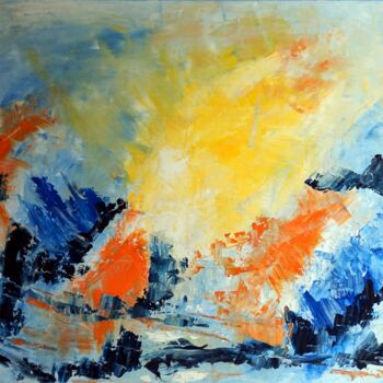 Painting titled "resonance" by Eliette Gaurin, Original Artwork, Oil Mounted on Wood Stretcher frame