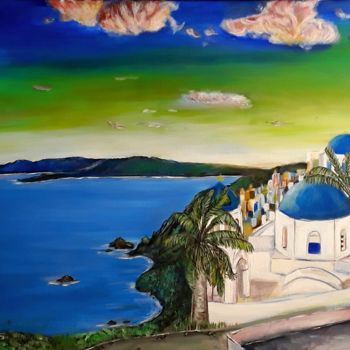 Картина под названием "Santorini" - Elif Art, Подлинное произведение искусства