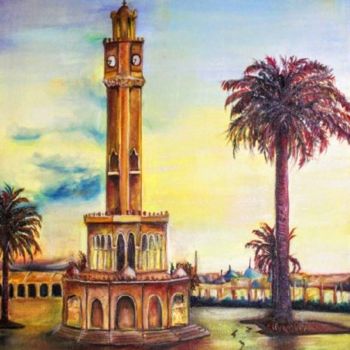 Painting titled "Izmir" by Elif Art, Original Artwork