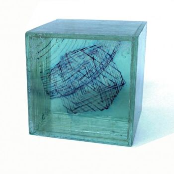 Sculpture intitulée "réfracteur cubique" par Eligriv Tempfoli, Œuvre d'art originale