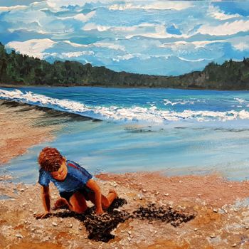 Painting titled "On the seashore of…" by Eli Gross, Original Artwork, Acrylic