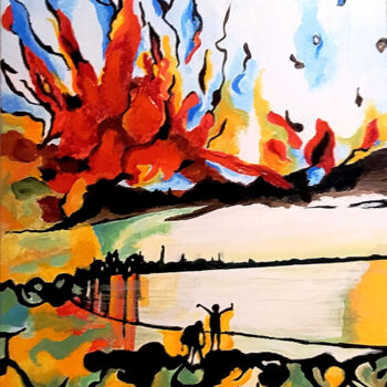 Malerei mit dem Titel "Sunset in the South…" von Eli Gross, Original-Kunstwerk, Acryl