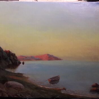 Painting titled "evening on a sea sh…" by Elijah Gleebin, Original Artwork, Oil