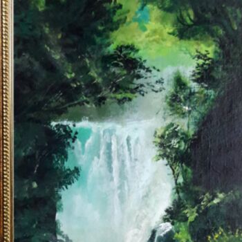 Картина под названием "waterfall/водопад" - Elijah Gleebin, Подлинное произведение искусства, Акрил