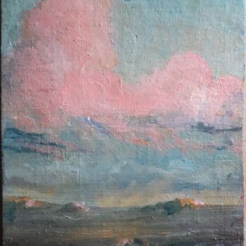 Painting titled "evening in the fiel…" by Elijah Gleebin, Original Artwork, Oil