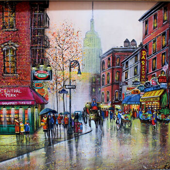 Schilderij getiteld "Greenwich Village -…" door Elika Dessapt, Origineel Kunstwerk, Acryl