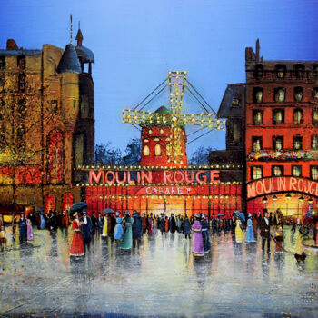 Peinture intitulée "Moulin rouge - Paris" par Elika Dessapt, Œuvre d'art originale, Acrylique