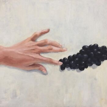 Картина под названием "grapes" - Elina Evstig, Подлинное произведение искусства, Масло