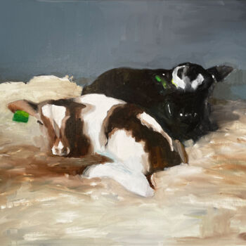 "two calves" başlıklı Tablo Elina Evstig tarafından, Orijinal sanat, Petrol