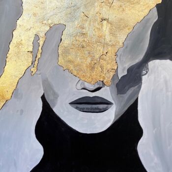 Pintura titulada "Golden thoughts" por Elina Kalantzi, Obra de arte original, Acrílico