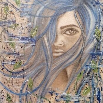 Картина под названием "Краски зимы" - Элина Ромакаева, Подлинное произведение искусства, Карандаш