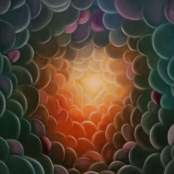Peinture intitulée "Портал в квантовый…" par Elina Romakaeva, Œuvre d'art originale, Huile