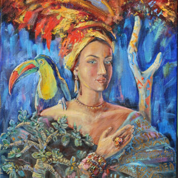 Pittura intitolato "A dream of Africa" da Elina Vetrova, Opera d'arte originale, Olio Montato su Telaio per barella in legno