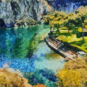 Цифровое искусство под названием "Greece#2" - Elina Geyer, Подлинное произведение искусства, Цифровая живопись
