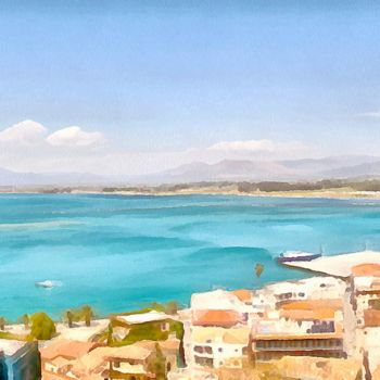 Digital Arts titled "summer Greece" by Elina Geyer, Original Artwork, Digital Painting