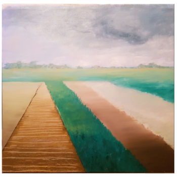 Peinture intitulée "landschap" par Eline Vermeulen, Œuvre d'art originale, Huile