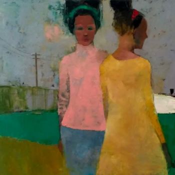 Pintura intitulada "Sisters" por Elinor Brodsky, Obras de arte originais, Óleo