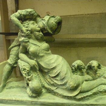 Sculpture intitulée "AMORE PASTORALE" par Mastro Elio, Œuvre d'art originale, Céramique