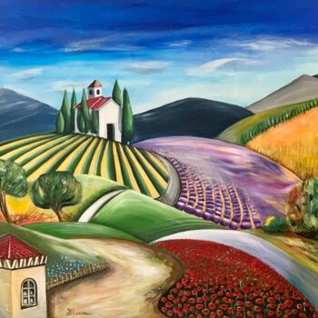Painting titled "Italien nature" by Elionore Bayram, Original Artwork, Acrylic