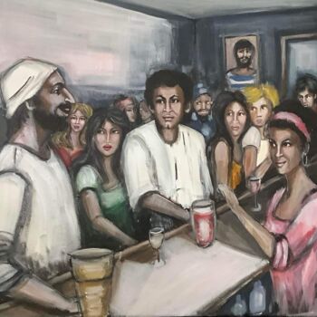 Painting titled "Discussion" by Elisabeth Robert, Original Artwork, Acrylic