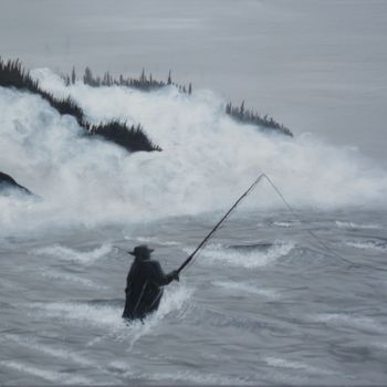 Peinture intitulée "Le pêcheur" par Elisabeth Dosseray, Œuvre d'art originale, Acrylique
