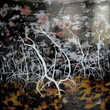 Peinture intitulée "Mangrove Laquée Rose" par Elisa Albert, Œuvre d'art originale, Huile