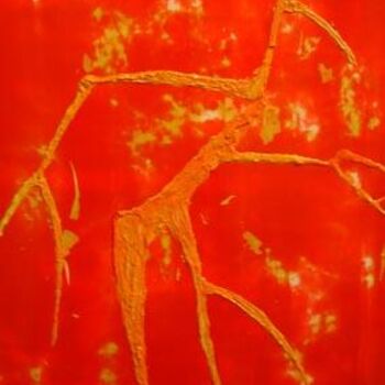 Peinture intitulée "Red Long Bec" par Elisa Albert, Œuvre d'art originale