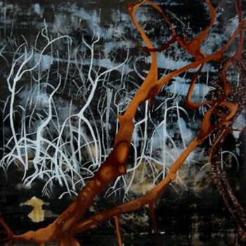 Malerei mit dem Titel "Mangrove Laquée (ar…" von Elisa Albert, Original-Kunstwerk, Öl