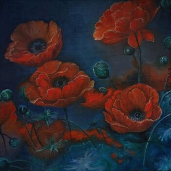 "Poppies" başlıklı Tablo Elisa Aleksenko tarafından, Orijinal sanat, Petrol