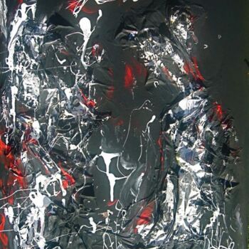 Peinture intitulée "Le rouge et le noir" par Elisa Cook, Œuvre d'art originale, Huile
