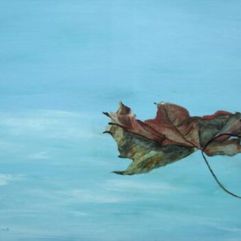 Peinture intitulée "Et vogue la feuille" par Elisa Cook, Œuvre d'art originale, Huile