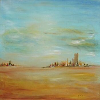 Malerei mit dem Titel "Mirage lointain" von Elisa Cook, Original-Kunstwerk, Öl