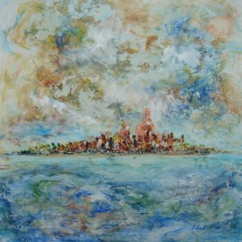 Painting titled "Marine extravagante" by Elisa Cook, Original Artwork, Oil