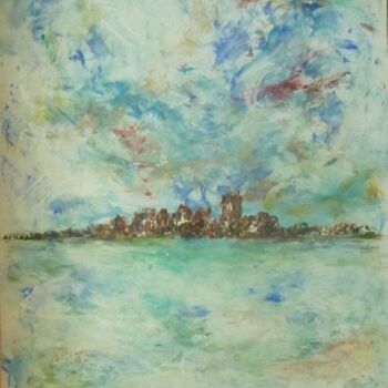 Malerei mit dem Titel "Ciel turbulent" von Elisa Cook, Original-Kunstwerk, Öl