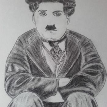 Dessin intitulée "Monsieur Chaplin" par Elisa Galam, Œuvre d'art originale