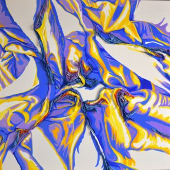 Peinture intitulée "Blu e giallo" par Elisa Marmo, Œuvre d'art originale, Acrylique Monté sur Châssis en bois