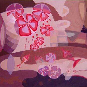 Pittura intitolato "In the night garden" da Elisa Quynh, Opera d'arte originale, Acrilico