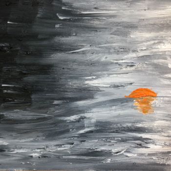 Painting titled "Orage" by Elisabeth Aloccio, Original Artwork, Oil