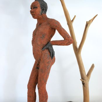 Sculpture titled "Peau rouge" by Elisabeth Aloccio, Original Artwork